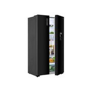Hisense 670L Elegant Side By Side Refrigerator With Water Dispenser - Black