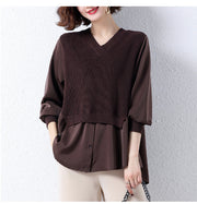Dark Cold Ruffled Baby Shirt With Long Sleeves For Women