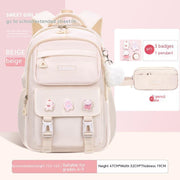 Girls' Waterproof Backpack Wear-resistant Large Capacity