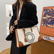 Women's Large-capacity Canvas Printed Letter Crossbody Shoulder Tote Bag
