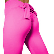 European and American explosion models tight-fitting slim hip sports fitness leggings slim bow yoga pants
