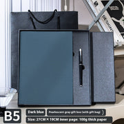 Litchi Pattern Soft Leather Covered Notebook