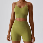 Seamless Knitted Thread Yoga Suit
