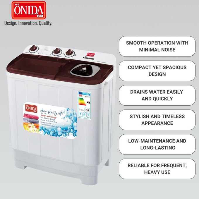 Onida Plus 7.5Kg Twin Tub Washing Machine - White