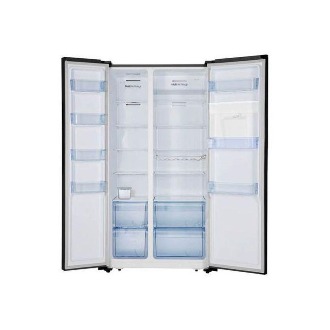 Hisense 670L Elegant Side By Side Refrigerator With Water Dispenser - Black