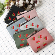 Cherry embroidery coin purse