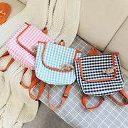 Children's plaid western style backpack