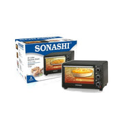 Sonashi 21 Litres Electric Oven 730 with Grill, 6 heating Selection – Black