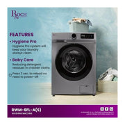 Roch 6 KG Front Loader Automatic Washing Machine - Silver (2YRS WRNTY)