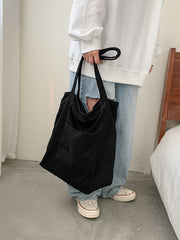 Corduroy Cloth Versatile Large Capacity Shoulder Bag Literary Handbag