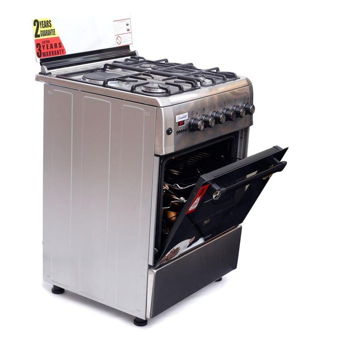 BlueFlame 60x60cm 3 Gas 1 Electric Cooker with Electric Oven Diamond Series D6031ERF Silver