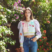 Autumn New Embroidery Sweet And Loose Retro Lazy Style Short Sweater Coat