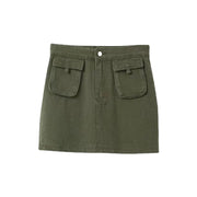Workwear Denim Skirt Women's A- Line High Waist Skirt