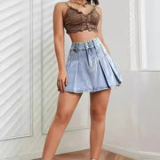 High Waist A- Line Pleated Skirt Casual All-match Retro