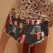 American Flag Patterned Mini Pants