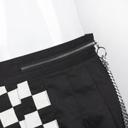 Pleated lattice stitching skirt women