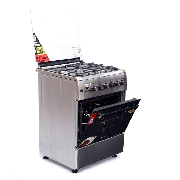 BlueFlame 60x60cm 3 Gas 1 Electric Cooker with Electric Oven Diamond Series D6031ERF Silver