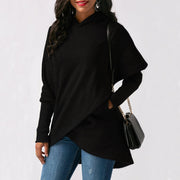Irregular hooded sweater