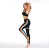 Side Rainbow Stripe Digital Print Yoga Leggings Elastic Slim Sweatpants