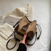 Bucket PU Leather Handbag For Women Luxury Messenger Shoulder Bag