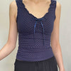 Women's Polka Dot Inner Knitted Sleeveless Top