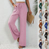 Drawstring Wide-legged Pants With Pockets Fashion Casual Trousers Women's Clothing