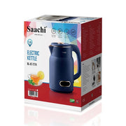 Saachi 1.8L Sleek Electric Kettle Double Wall NL-KT-7774 With Boil Dry Protection & Auto-Shut Off ? Blue (1 YR WRNTY)