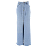 Women's Fashion Casual Washed Light Blue Denim Skirt