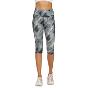 European And American Floral Print Pocket Yoga Women's Camouflage Leggings For Women