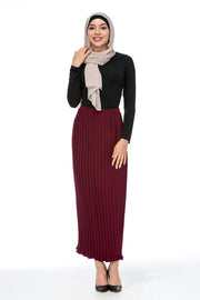 Chiffon pleated double flared skirt