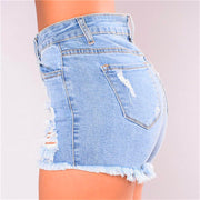 Summer Female Ripped All-Match Denim Shorts