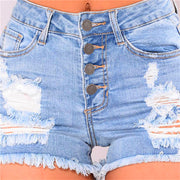 Summer Female Ripped All-Match Denim Shorts