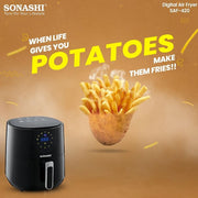 Sonashi SAF-420 Digital Air Fryer 4.2 Ltr, LED Touch-Screen Display - (1YRS WRNTY)