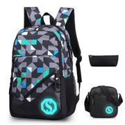 Mens Graffiti Three Piece Plaid Backpack