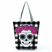 Portable Large Capacity Skull Printed Handbag