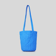 Women's Fashion Simple Vertical Stripes Pleated Bucket Bag