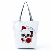 Portable Large Capacity Skull Printed Handbag
