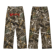 Vintage Street Alphabet Towel Embroidered Camouflage Jeans For Men And Women