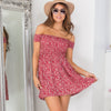 Small floral word shoulder wrap dress