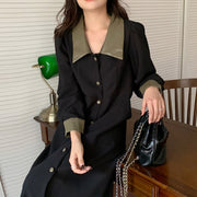 Waist Slim Bubble Sleeve Dress Woman