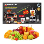 Hoffmans 4 in 1 Multi-function Electric Blender Juicer Fruit Mixer & Food Processor - Silver & Black