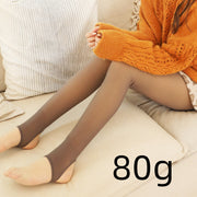 Elastic Transparent Black Mesh Pants Woman Winter Fleece Pants