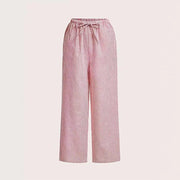 Women's Comfortable Elastic Waist Pinstripe Casual Loose Trousers