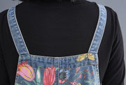 Spring Lean Print Jean Overalls For Women