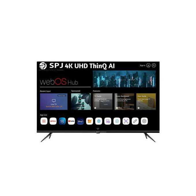 SPJ 50 Inch Smart Frameless UHD 4K Ai ThinQ Webos Series TV - Black.
