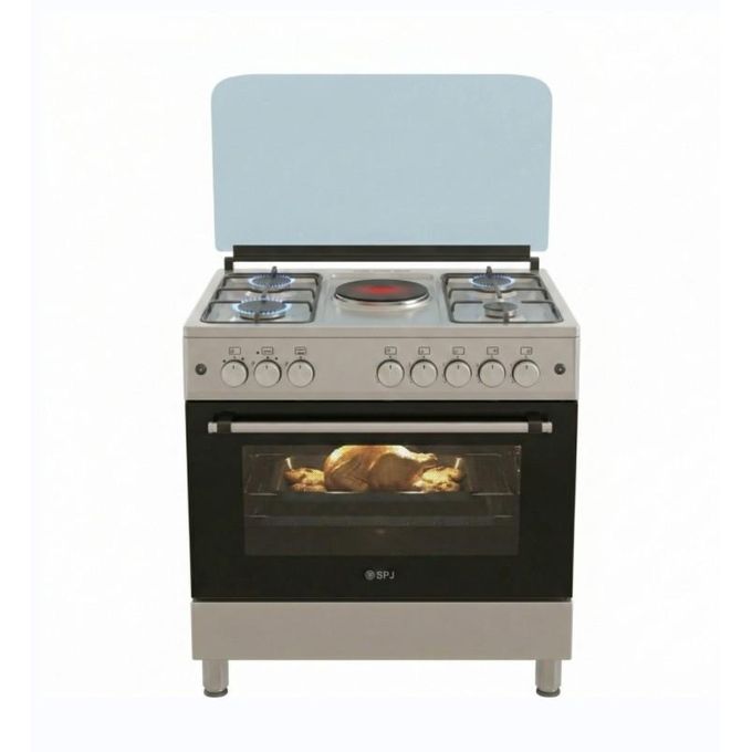 SPJ 80X60cm Premium Cooker With 4 Gas Burners and 1 Electric Plate (Made in Turkey) – Stainless Steel (3YR WRTY)