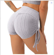 Women's Fitness Bubble Lace-up Bow Jacquard Sexy Hip Yoga Pants