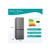 Hisense 290 Liters / 290L Double Door Refrigerator Bottom Freezer Defrost Fridge - RB290D4S – Inox 3 Years Warranty