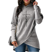 Irregular hooded sweater