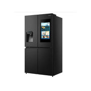 Hisense 680 Liters / 680L Smart Refrigerator Cross Door With Touch Display Screen Water And Ice Dispenser,Metal Cooling, Fridge Mate Black